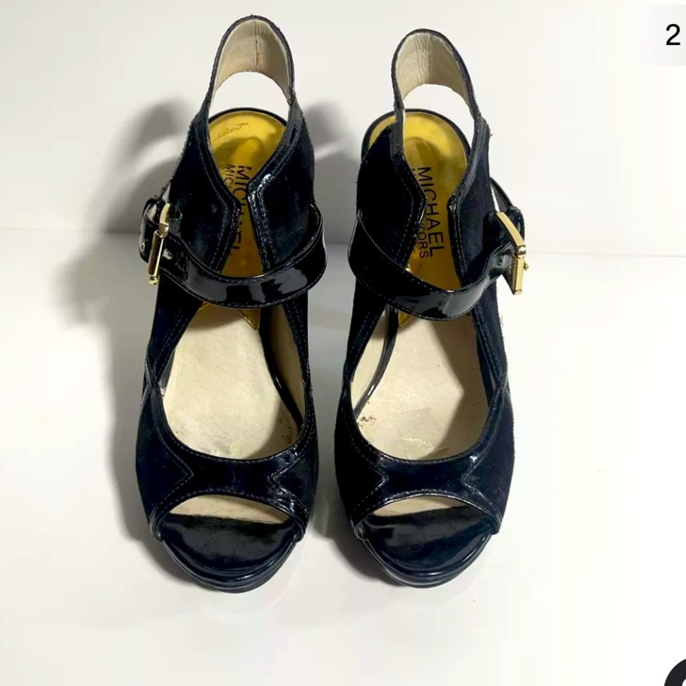 Michael Kors Womens Becky Ankle Strap Open Toe Ankle, Black, Size 5.5.